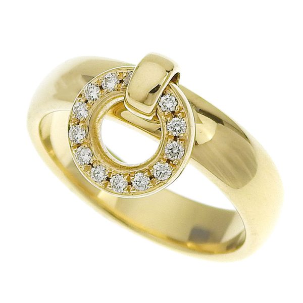 c241100031764 Tiffany Co Door Knock Ring Size 13 K18YG Diamond Yellow Gold Jewelry