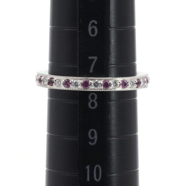 c241100033336 3 Tiffany Legacy Ring No 75 Pt950 Pink Sapphire Diamond New Polished Platinum Full Eternity Ring