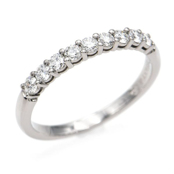 c241100033453 Tiffany Embrace Band Ring No 9 Pt950 Half Diamond 9P Diamond 9 Diamonds Half Eternity Platinum