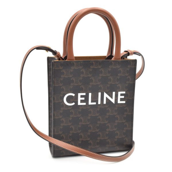 c241100034441 Celine Mini Vertical 2way Shoulder Bag Triomphe Tan