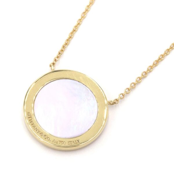 c241100035075 1 Tiffany T Circle Necklace K18YG Pearl Diamond New Polished Yellow Gold Pendant