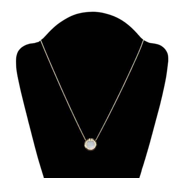 c241100035075 5 Tiffany T Circle Necklace K18YG Pearl Diamond New Polished Yellow Gold Pendant