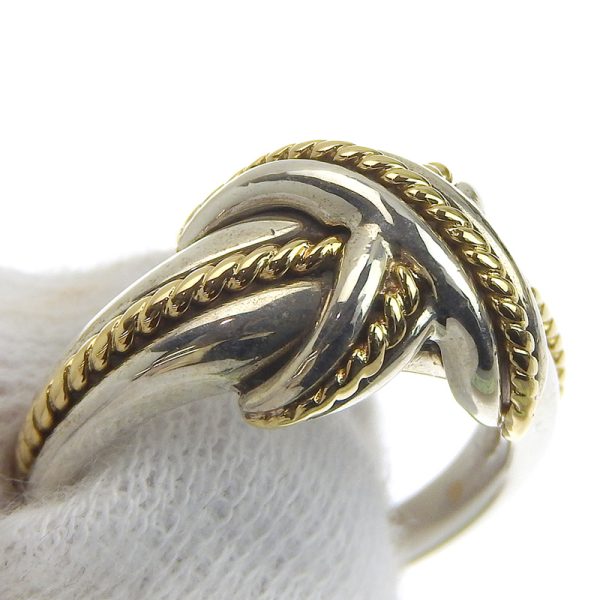 c241100035257 2 Tiffany Co Signature Ring Size 135 SV925 K18YG Silver Yellow Gold