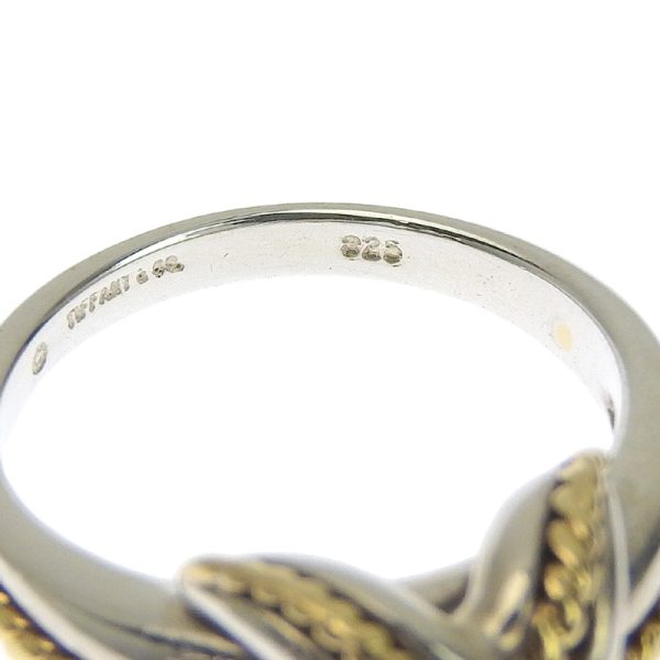 c241100035257 5 Tiffany Co Signature Ring Size 135 SV925 K18YG Silver Yellow Gold