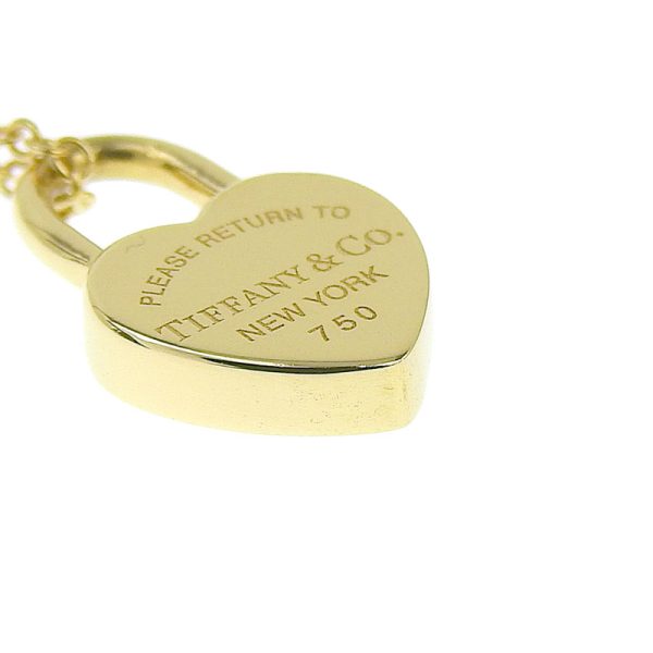 c241100039839 3 Tiffany Co Mini Heart Tag Pendant K18YG Motif Heart Necklace Solid Gold Yellow Gold