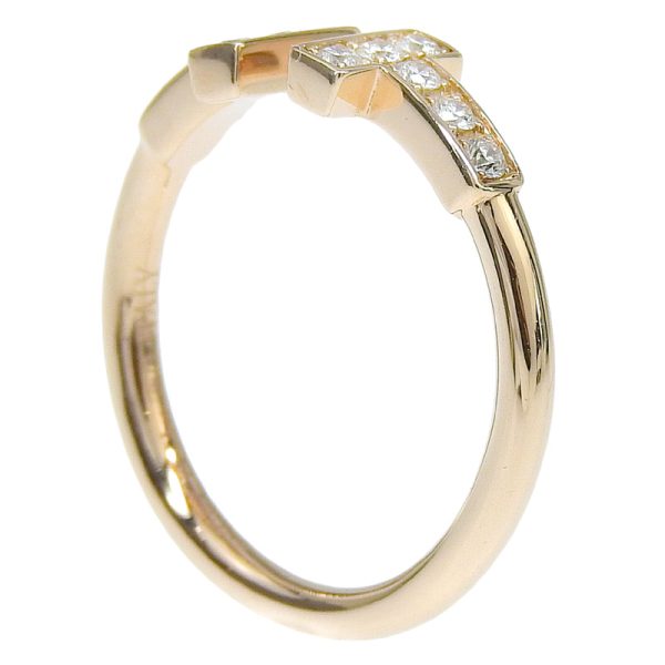 c241100045132 1 Tiffany Tiffany T Wire Ring Diamond Size 65 K18PG New Polished Pink Gold Ring Jewelry