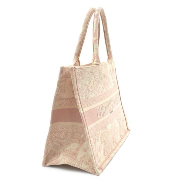 c241100046239 1 Christian Dior Animal Pattern Tote Bag Ecru Pink