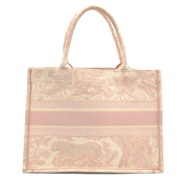 c241100046239 2 Christian Dior Animal Pattern Tote Bag Ecru Pink