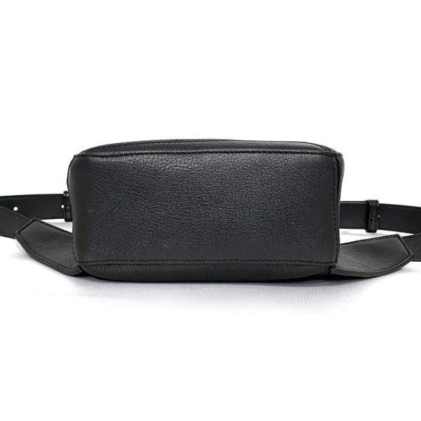 f 19117 4 Loewe Body Bag Puzzle Waist Pouch Leather Zipper Mini Crossbody Shoulder Bag Black