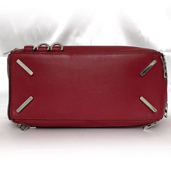 f 19176 5 Loewe 2way Puzzle Bag Medium Zip Red Silver Zipper Leather Shoulder Bag