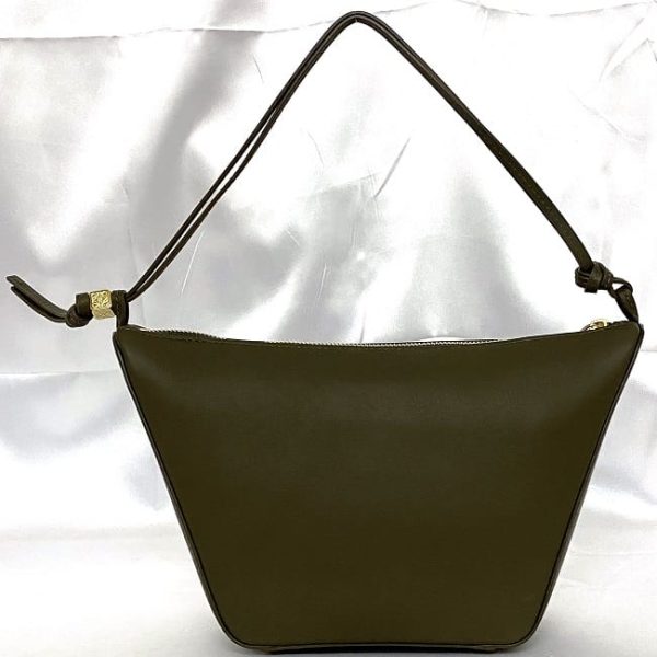 f 19569 4 Loewe 2way Bag Hammock Mini Hobo Khaki Oro Leather Handbag Shoulder Bag Zipper