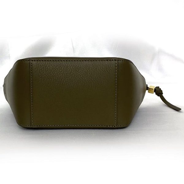 f 19569 5 Loewe 2way Bag Hammock Mini Hobo Khaki Oro Leather Handbag Shoulder Bag Zipper