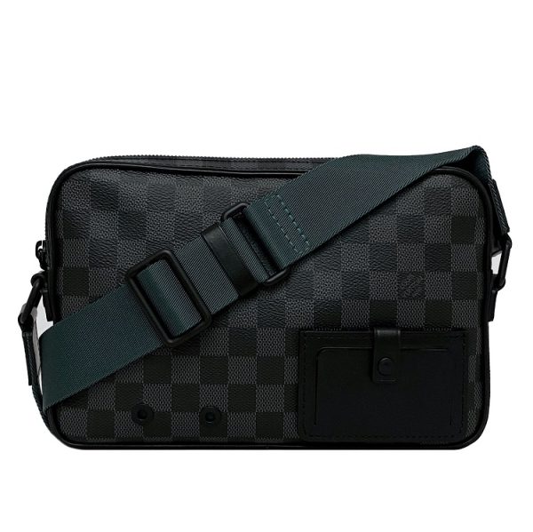 f13993 1 Louis Vuitton Shoulder Alpha Messenger Black Gray Blue Damier Graphite Crossbody Pochette Zipper