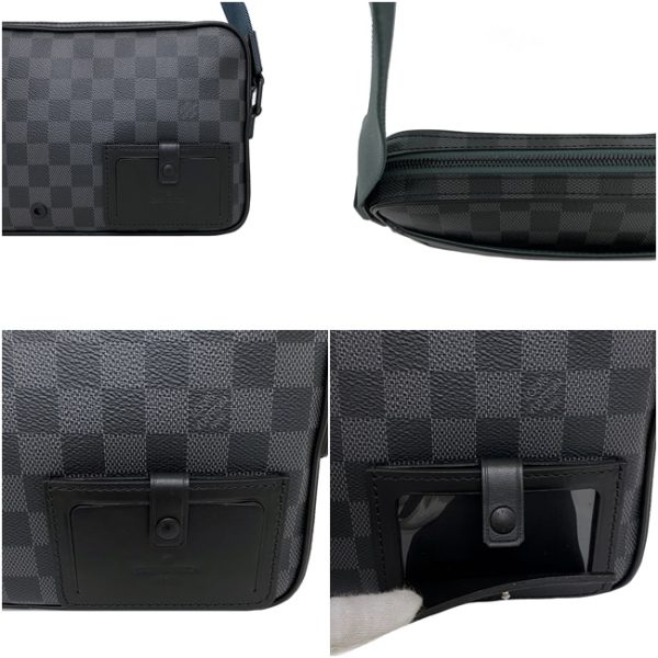 f13993 8 Louis Vuitton Shoulder Alpha Messenger Black Gray Blue Damier Graphite Crossbody Pochette Zipper
