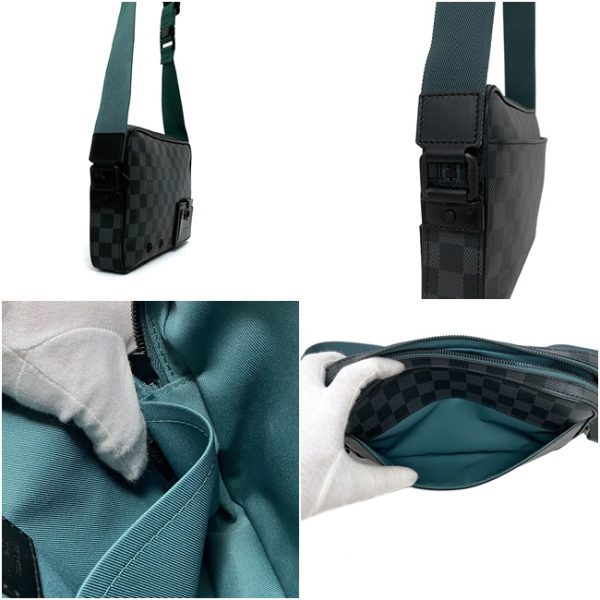 f13993 9 Louis Vuitton Shoulder Alpha Messenger Black Gray Blue Damier Graphite Crossbody Pochette Zipper