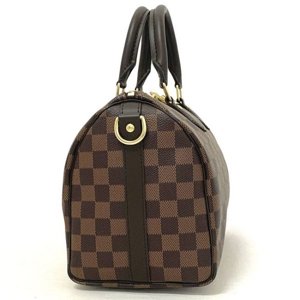 f16972 3 Louis Vuitton 2way Speedy Bandouliere Brown Gold Damier Ebene Canvas Leather Mini Handbag Shoulder Zipper