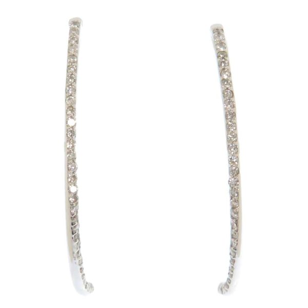 ia 2138 01 Long earrings with 05ct diamonds in total K18WG white gold