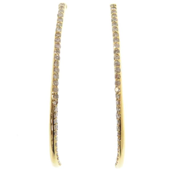 ia 2139 01 Long earrings with 05ct diamonds in total K18YG yellow gold