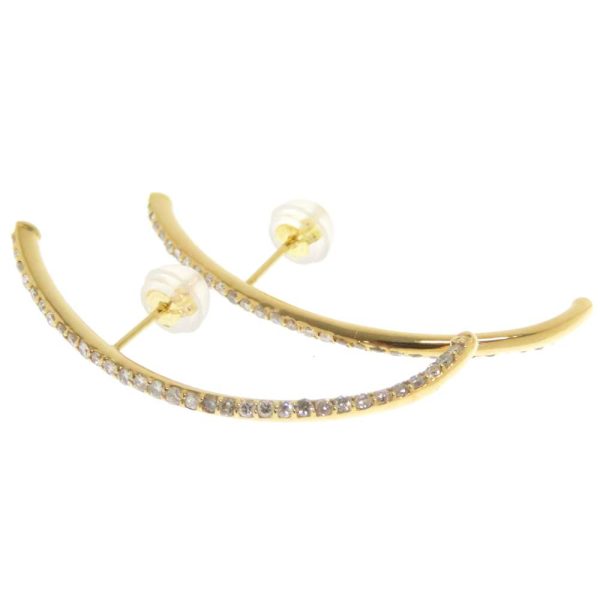 ia 2139 02 Long earrings with 05ct diamonds in total K18YG yellow gold