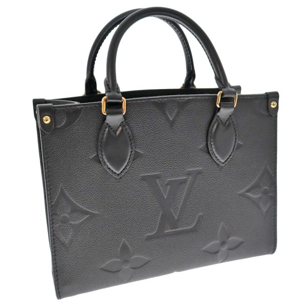 k22 426 Louis Vuitton On the Go PM Calf Leather Handbag Black