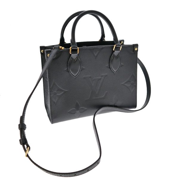 k22 426 7 Louis Vuitton On the Go PM Calf Leather Handbag Black