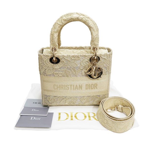 m2306 05 802573mr 09 Dior LADY D LITE Handbag Medium Jacquard Shoulder Gold