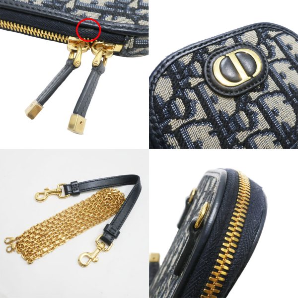 m2404 06 800575mr 06 Dior Montaigne 30 Phone Holder Shoulder Bag Oblique Navy GD Hardware Jacquard