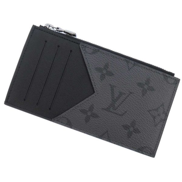 m69533 01 Louis Vuitton Card Case Monogram Eclipse Eclipse Reverse Coin Card Holder Black