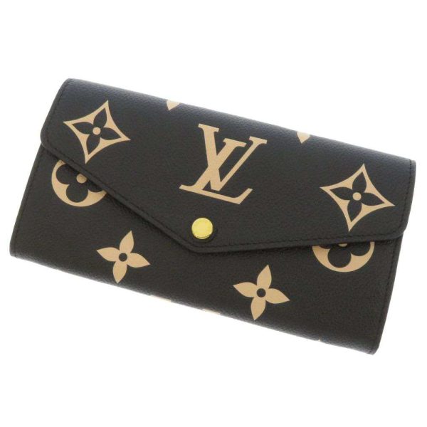 m80496 01 Louis Vuitton Long Wallet Monogram Empreinte Portefeuille Sarah M80496 Black