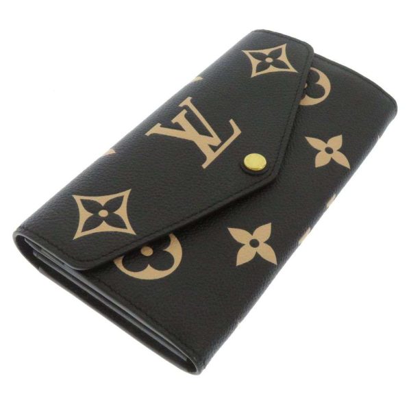 m80496 02 Louis Vuitton Long Wallet Monogram Empreinte Portefeuille Sarah M80496 Black