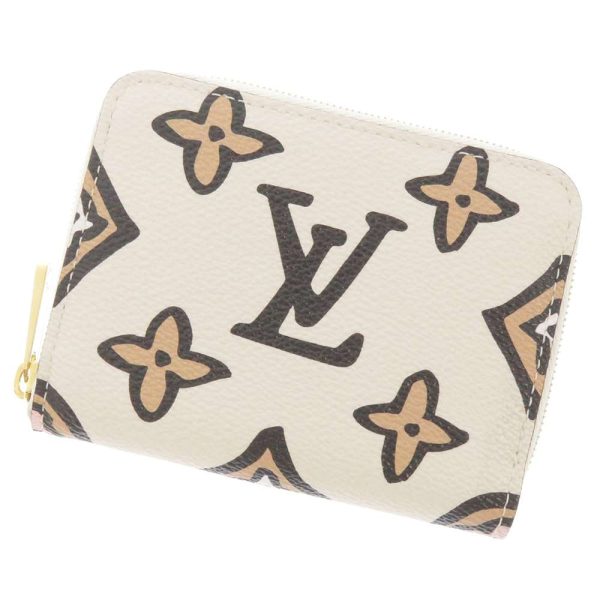 m80677 01 Louis Vuitton Coin Case Monogram Zippy Cream M80677