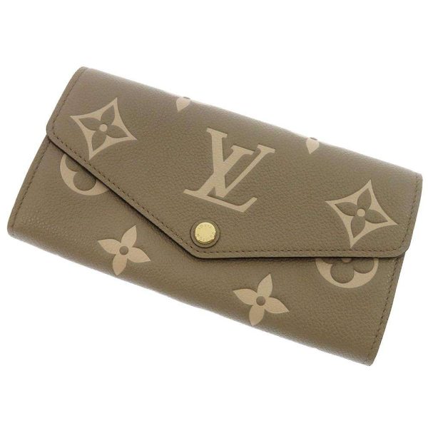 m81049 01 Louis Vuitton Long Wallet Monogram Empreinte Portefeuille Sarah NM M81049 Wallet Tourterelle