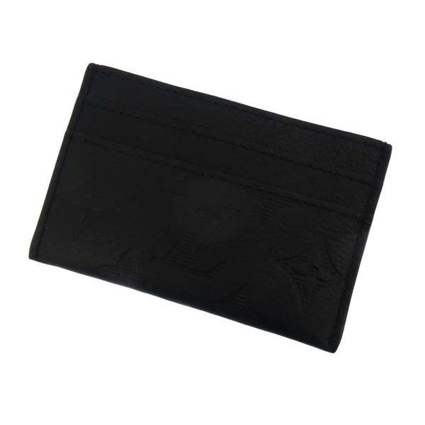 m81415 01 Louis Vuitton Card Case Monogram Shadow Porte Carte Double Black