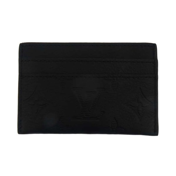 m81415 03 Louis Vuitton Card Case Monogram Shadow Porte Carte Double Black