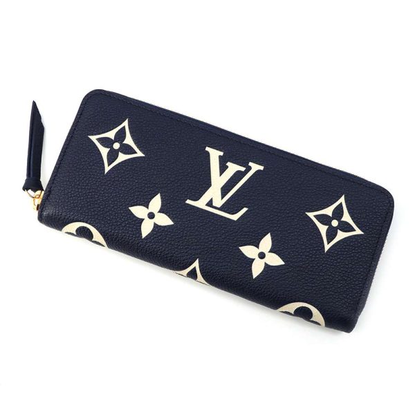 m83594 01 Louis Vuitton Bicolor Monogram Empreinte Clemence Wallet M83594 in NavyCreme