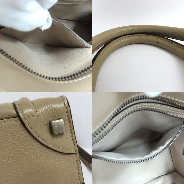 n2403 06 300604mi 07 Celine Luggage Micro Shopper Handbag Tote Bag Beige Silver Hardware