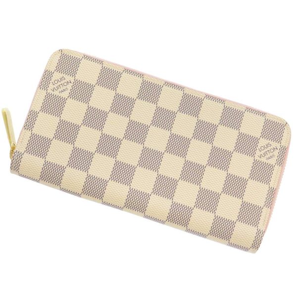 n63503 01 Louis Vuitton Long Wallet Damier Azur Zippy Wallet Rose Ballerine