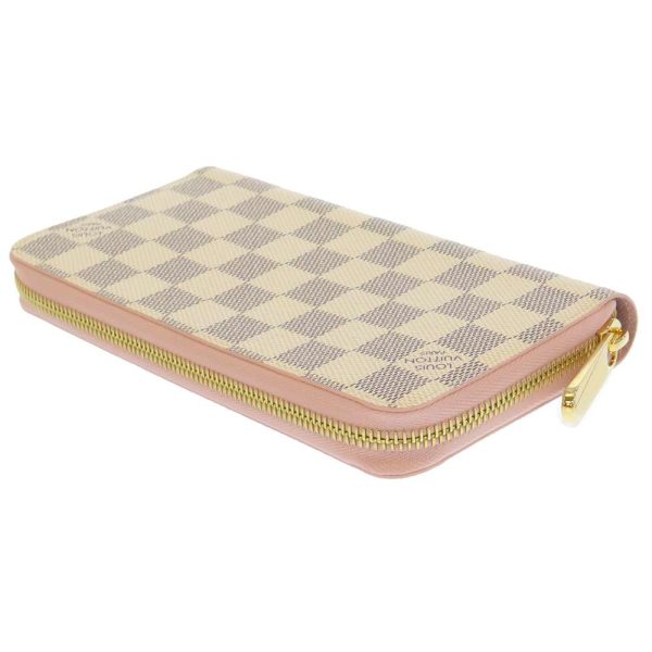 n63503 02 Louis Vuitton Long Wallet Damier Azur Zippy Wallet Rose Ballerine