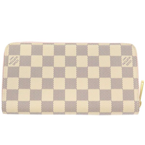 n63503 03 Louis Vuitton Long Wallet Damier Azur Zippy Wallet Rose Ballerine