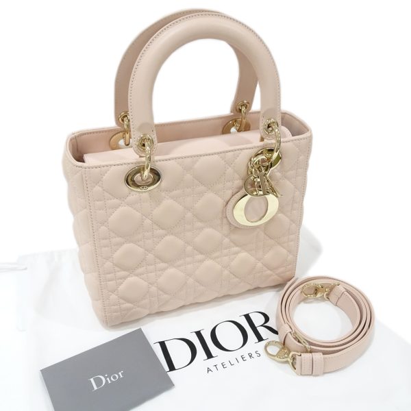 s2404 05hi0046ti 08 Dior Lady Cannage Lambskin Pink Gold