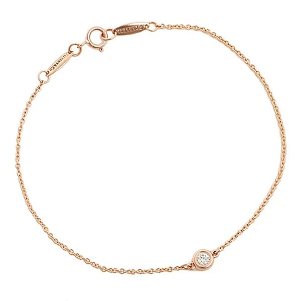 tf abtf00357l Tiffany Co 007ct Diamond by the Yard Bracelet 18k Rose Gold Elsa Peretti