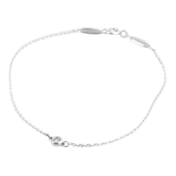 tf abtf00513l Tiffany Co Elsa Peretti 003ct Single Diamond by The Yard Bracelet Sterling Silver 925