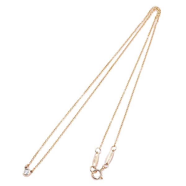 tf antf00390l 1 Tiffany Co Elsa Peretti by The Yard Single Diamond 003ct Pendant Necklace 18k Rose Gold