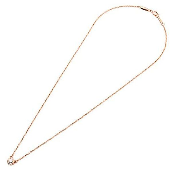 tf antf00390l 2 Tiffany Co Elsa Peretti by The Yard Single Diamond 003ct Pendant Necklace 18k Rose Gold