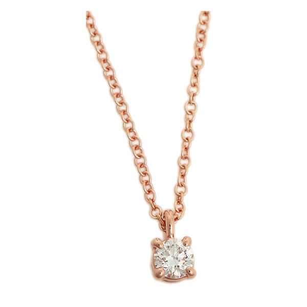 tf antf00419l Tiffany Co Single Solitaire 12ct Diamond Pendant 18k Rose Gold Necklace