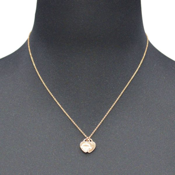 tf antf00467l 1 Tiffany Co Mini 2 Heart Double Heart Pendant Necklace 18k Rose Gold