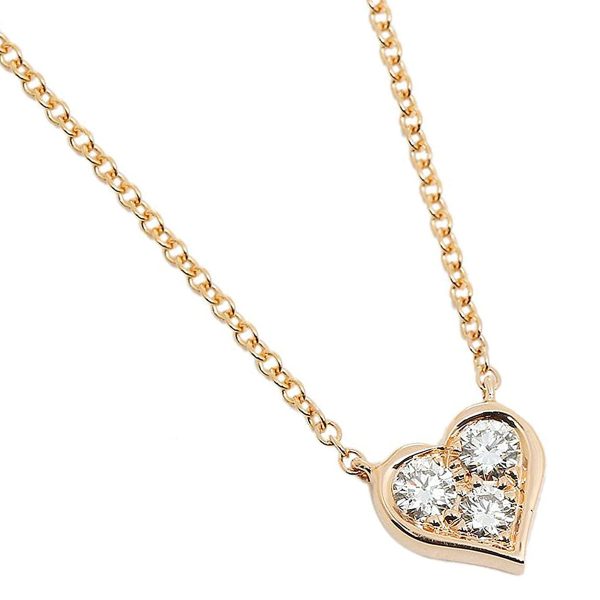 tf antf00473l Tiffany Co Sentimental Heart 18k Diamond Pendant Necklace Rose Gold + Clear