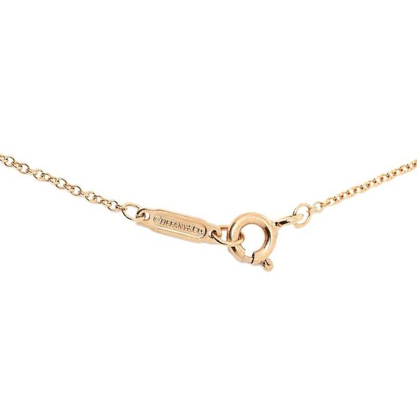 tf antf00473l 4 Tiffany Co Sentimental Heart 18k Diamond Pendant Necklace Rose Gold + Clear