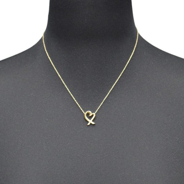 tf antf00476l 1 Tiffany Co Paloma Picasso Loving Heart 18k Gold Pendant Necklace