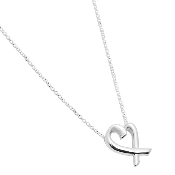 tf antf00477l 2 Tiffany Co Paloma Picasso Loving Heart Pendant Necklace Sterling Silver 925